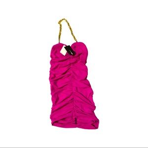 Brand New Pink Spandex Dress plastic neck chain